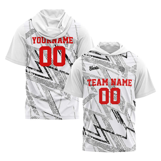 Custom White Short Sleeve Hoodies for Men Women Shirts with Hoods Printed Name Logo
