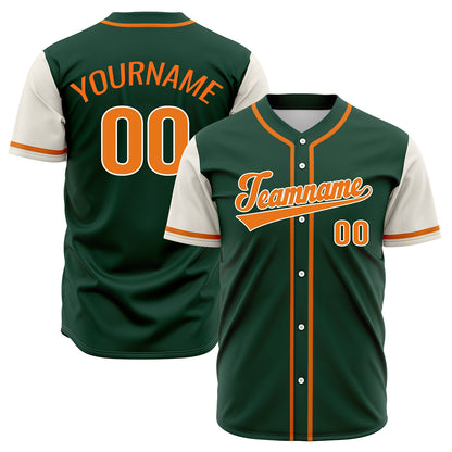 Custom Dark Green Off White Hip Hop Baseball Jersey Stitched Printed - Personalized Name Number Shirts #BB-0919-0056