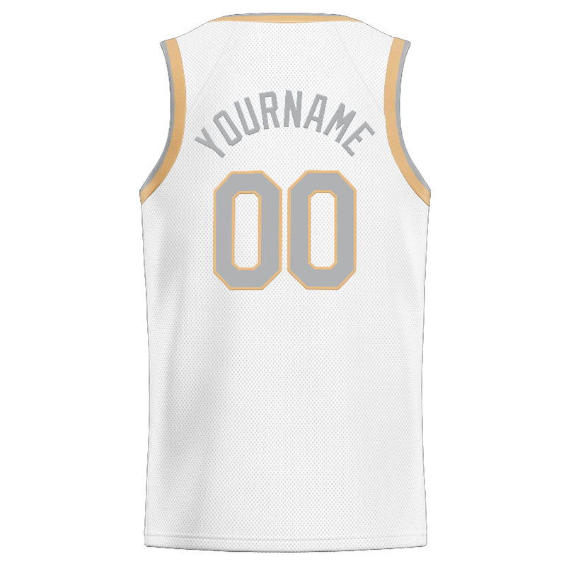 Custom Stitched Basketball Jersey for Men, Women And Kids Kelly White-Gray-Gold