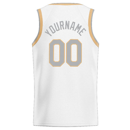 Custom Stitched Basketball Jersey for Men, Women And Kids Kelly White-Gray-Gold