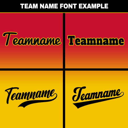 Custom Red Yellow Hip Hop Baseball Jersey Stitched Printed - Personalized Name Number Shirts #BB-0919-0091