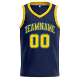 Custom Stitched Basketball Jersey for Men, Women And Kids Navy-Yellow-Light Blue