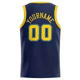 Custom Stitched Basketball Jersey for Men, Women And Kids Navy-Yellow-Light Blue