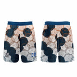 Custom  Dark Blue Orange Uniform Jersey Kids Adults Personalized Set Jersey Shirt