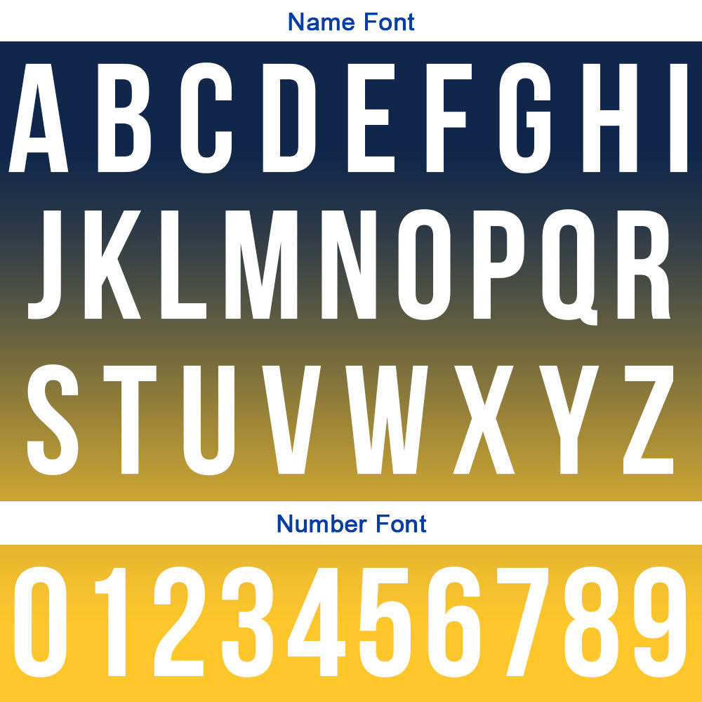 Custom Navy Yellow Football Gradient Polo Shirts  Add Your Unique Logo/Name/Number
