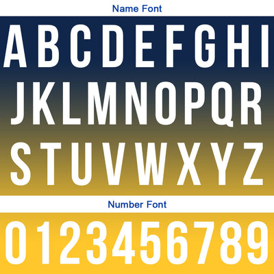 Custom Navy Yellow Football Gradient Polo Shirts  Add Your Unique Logo/Name/Number