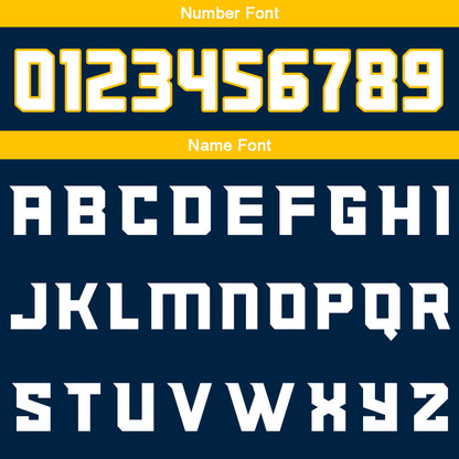 Custom Navy Yellow Reversible Basketball Suit for Adults and Kids Personalized Jersey