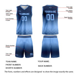Custom Navy Light Blue Gradient Basketball Jersey Uniform Suit Printed Your Logo Name Number