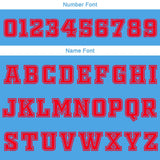 Custom Light Blue Navy Red Reversible Basketball Suit for Adults and Kids Personalized Jersey