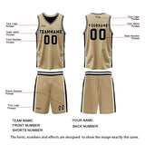 Custom Gold Black Reversible Basketball Suit for Adults and Kids Personalized Jersey