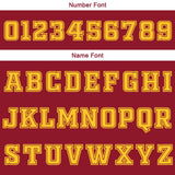 Custom Burgundy White Yellow Reversible Basketball Suit for Adults and Kids Personalized Jersey