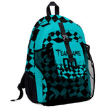 Customize Aqua Black Sports Backpacks Featuring Personalized Names, Numbers and Logos