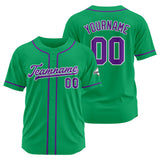 Custom Baseball Jersey Stitched Design Personalized Hip Hop Baseball Shirts Green-Purple