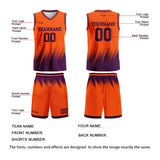 Custom Orange Purple Basketball Jersey Uniform Suit Printed Your Logo Name Number