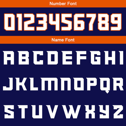 Custom Navy Orange White Reversible Basketball Suit for Adults and Kids Personalized Jersey