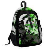 Customize Green White Sports Backpacks Featuring Personalized Names, Numbers and Logos