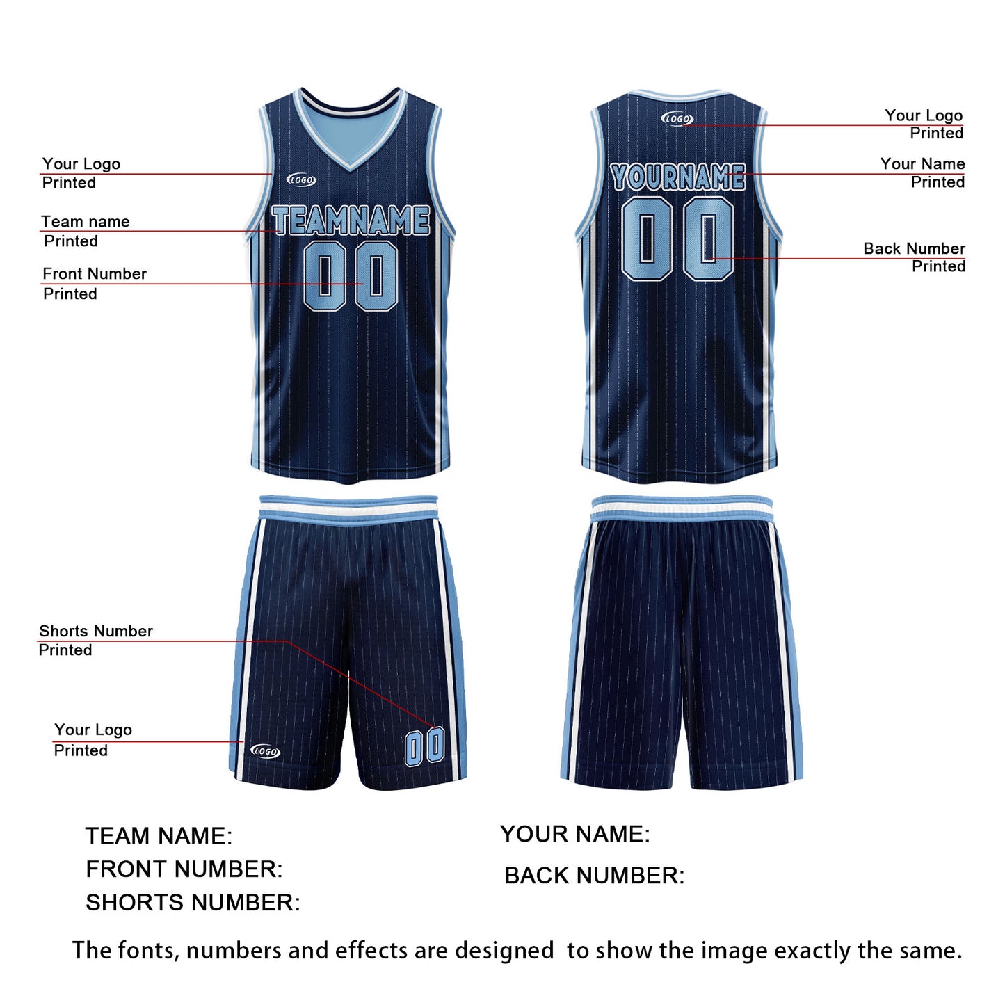 Custom Navy Blue Reversible Basketball Suit for Adults and Kids Personalized Jersey