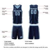 Custom Navy Blue Reversible Basketball Suit for Adults and Kids Personalized Jersey
