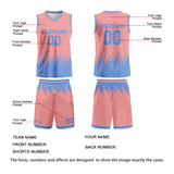 Custom Pink Blue Basketball Jersey Uniform Suit Printed Your Logo Name Number