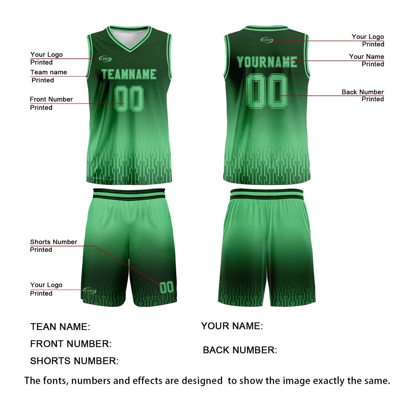 Custom Olive Green Green Gradient Basketball Jersey Uniform Suit Printed Your Logo Name Number