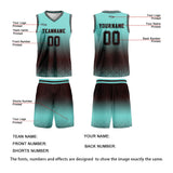 Custom Cyan Dark Brown Gradient Basketball Jersey Uniform Suit Printed Your Logo Name Number