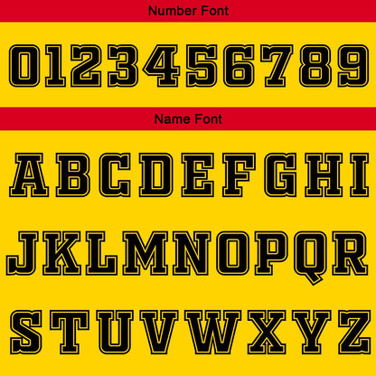 Custom Yellow Red Black Reversible Basketball Suit for Adults and Kids Personalized Jersey