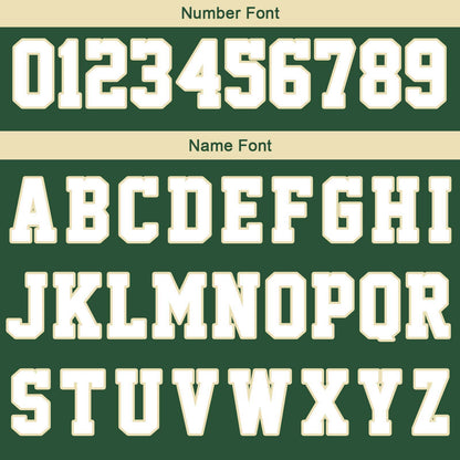 Custom Dark Green White Cream Reversible Basketball Suit for Adults and Kids Personalized Jersey