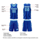 Custom Blue White Reversible Basketball Suit for Adults and Kids Personalized Jersey