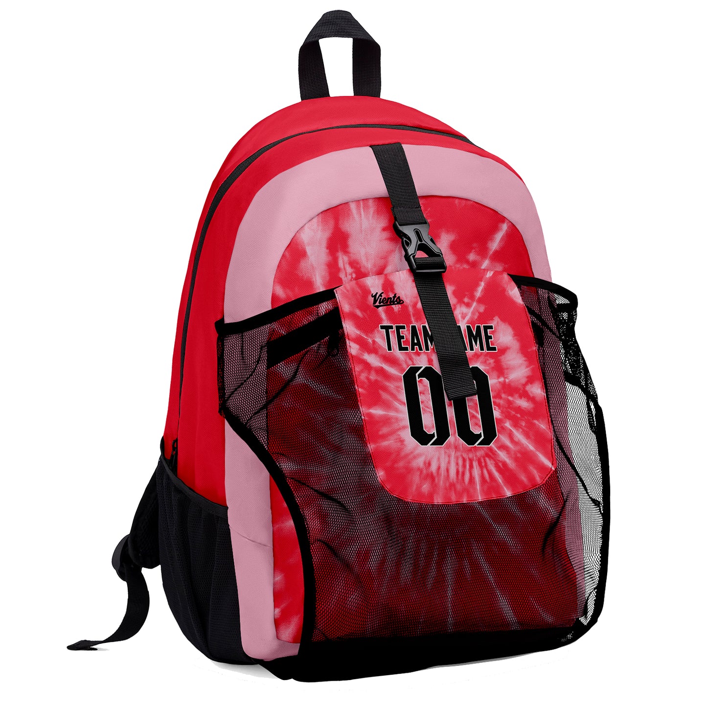 Customize Red Sports Backpacks Featuring Personalized Names, Numbers and Logos