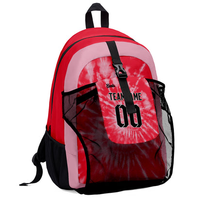 Customize Red Sports Backpacks Featuring Personalized Names, Numbers and Logos