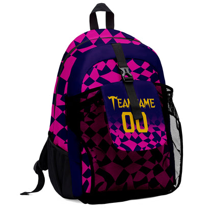 Customize Pink Purple Sports Backpacks Featuring Personalized Names, Numbers and Logos