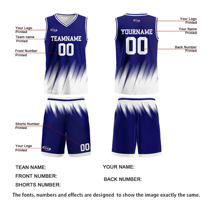 Custom Blue White Basketball Jersey Uniform Suit Printed Your Logo Name Number