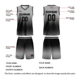 Custom Grey Black Gradient Basketball Jersey Uniform Suit Printed Your Logo Name Number