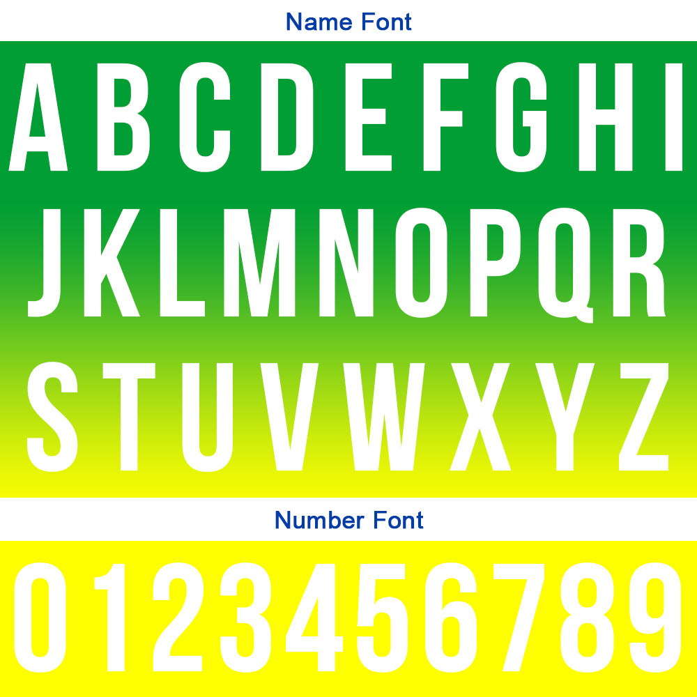 Custom Green Yellow Football Gradient Polo Shirts  Add Your Unique Logo/Name/Number