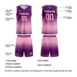 Custom Purple Pink Gradient Basketball Jersey Uniform Suit Printed Your Logo Name Number