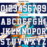 Custom Navy Orange Teal Short Sleeve Hoodies for Men Women Shirts with Hoods Printed Name Logo