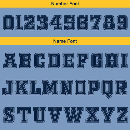 Custom Light Blue Navy Yellow Reversible Basketball Suit for Adults and Kids Personalized Jersey