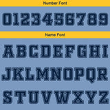 Custom Light Blue Navy Yellow Reversible Basketball Suit for Adults and Kids Personalized Jersey