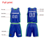 Custom Blue Green Basketball Jersey Uniform Suit Printed Your Logo Name Number