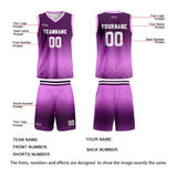 Custom Purple Bright Purple Gradient Basketball Jersey Uniform Suit Printed Your Logo Name Number