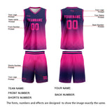 Custom Blue Mary Red Gradient Basketball Jersey Uniform Suit Printed Your Logo Name Number