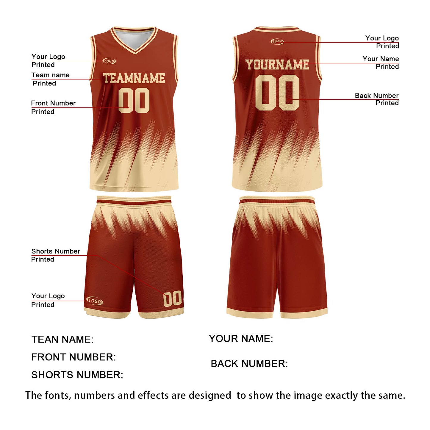 Custom Red Rice White Basketball Jersey Uniform Suit Printed Your Logo Name Number