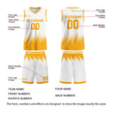Custom White Yellow Basketball Jersey Uniform Suit Printed Your Logo Name Number