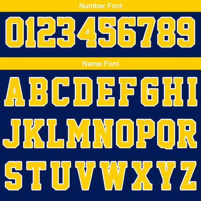 Custom Navy Yellow Reversible Basketball Suit for Adults and Kids Personalized Jersey