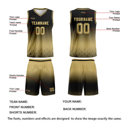 Custom Black Light Brown Gradient Basketball Jersey Uniform Suit Printed Your Logo Name Number