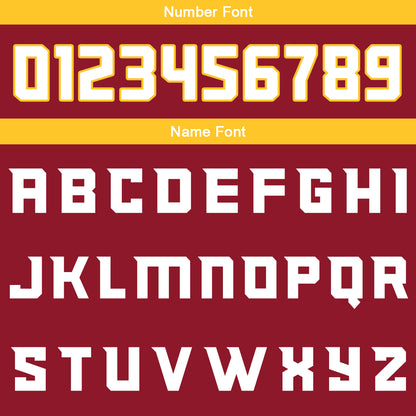 Custom Crimson Yellow Reversible Basketball Suit for Adults and Kids Personalized Jersey