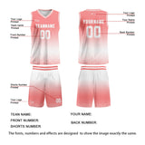Custom Pink White Gradient Basketball Jersey Uniform Suit Printed Your Logo Name Number