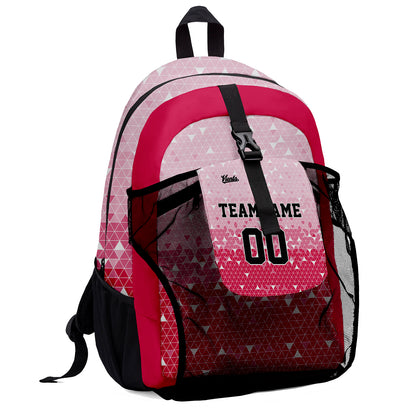 Customize Pink Sports Backpacks Featuring Personalized Names, Numbers and Logos