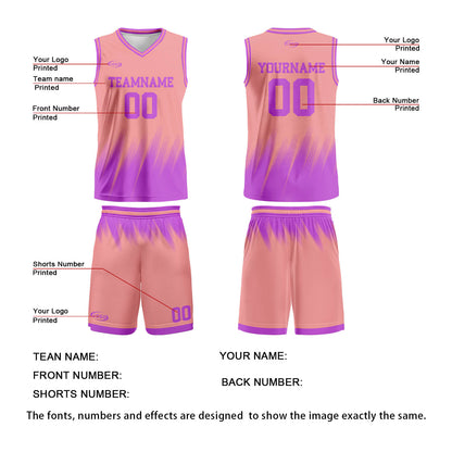Custom Pink Purple Basketball Jersey Uniform Suit Printed Your Logo Name Number