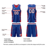 Custom Blue Red Reversible Basketball Suit for Adults and Kids Personalized Jersey